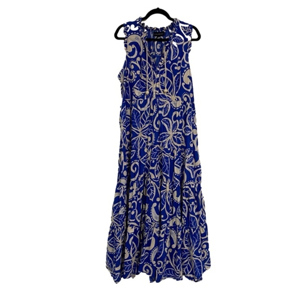 Lane Bryant Maxi Dress Blue White Size 18/20